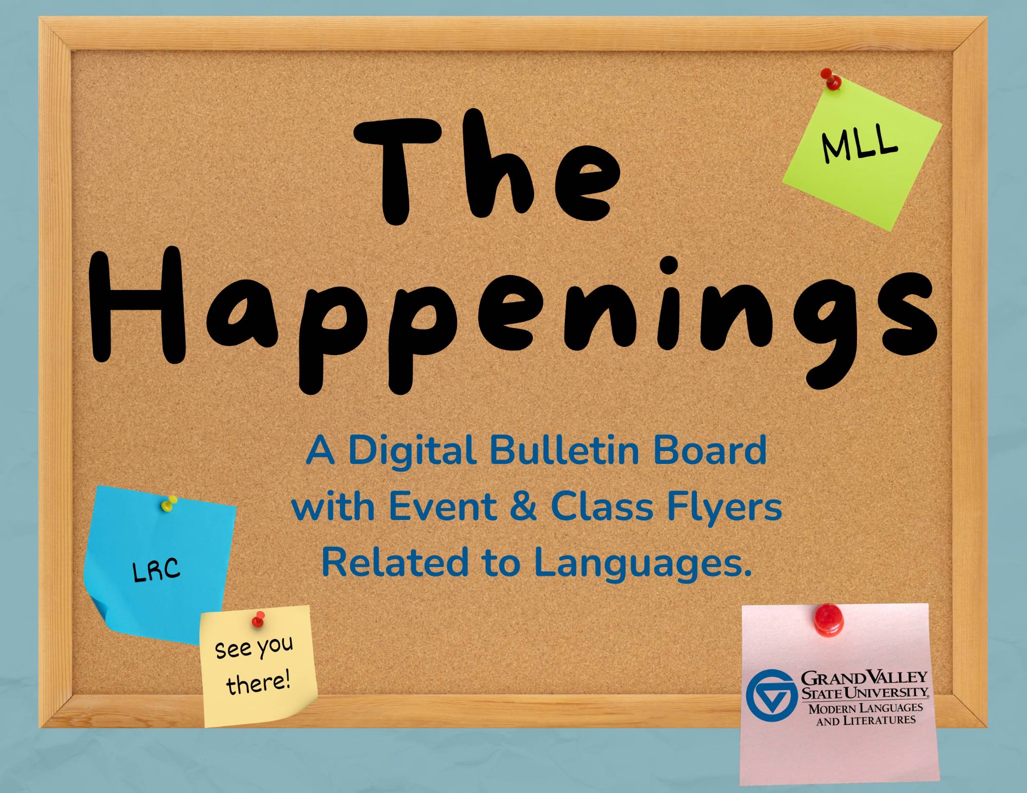 image to the happenings digital bulletin board